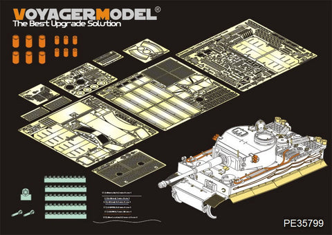 Voyager Model PE35799 1/35 WWII German Tiger I Initial Production (Afrika Korps) Photo-Etched Set (for Rye Field Model 5001)