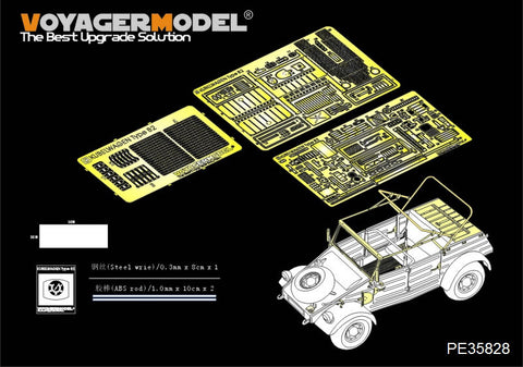 Voyager Model PE35828 1/35 WWII German Kübelwagen Type 82 Photo-Etched Set (for Hero 35002)