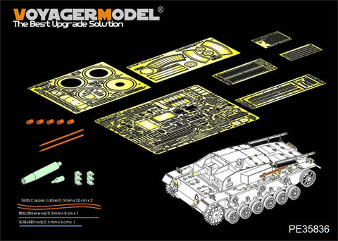 Voyager Model PE35836 1/35 WWII German StuG III Ausf. E Basic Photo-Etched Set (for Dragon 6688)