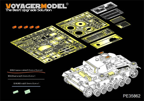 Voyager Model PE35862 1/35 WWII German Panzer III Ausf. L Basic Photo-Etched Set (for Dragon 6387)