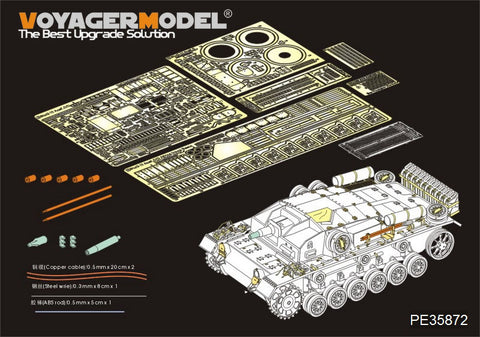 Voyager Model PE35872 1/35 WWII German StuG III Ausf. C/D North Africa Version Basic Photo-Etched Set (for Dragon 6851)