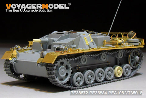 Voyager Model PE35872 1/35 WWII German StuG III Ausf. C/D North Africa Version Basic Photo-Etched Set (for Dragon 6851)