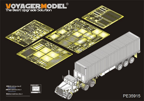 Voyager Model PE35915 1/35 Modern US M915 Tractor/M872 Trailer Basic Photo-Etched Set (Trumpeter 01015)