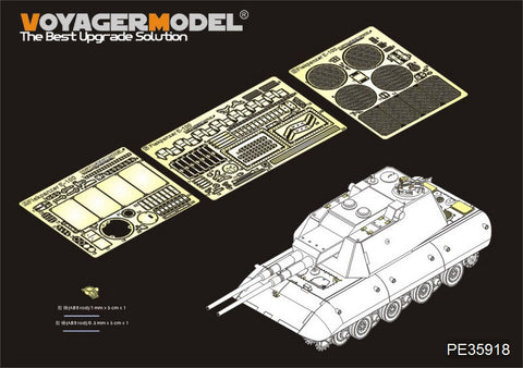 Voyager Model PE35918 1/35 WWII German E-100 Heavy Tank/Anti-Aircraft Variant Photo-Etched Set (for Amusing 35A015/016)