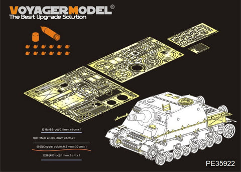 Voyager Model PE35922 1/35 WWII German Sturmpanzer IV Brummbär Late Production Basic Photo-Etched Set (for Tamiya 35353)