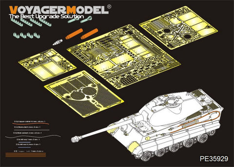 Voyager Model PE35929 1/35 WWII German King Tiger (Porsche Turret) Photo-Etched Set (for HobbyBoss 84530)