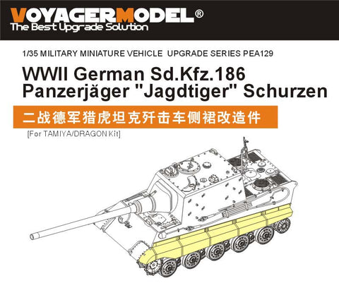 Voyager Model PEA129 1/35 WWII German Sd.Kfz.186 "Jagdtiger" Tank Schürzen (Tamiya/Dragon)