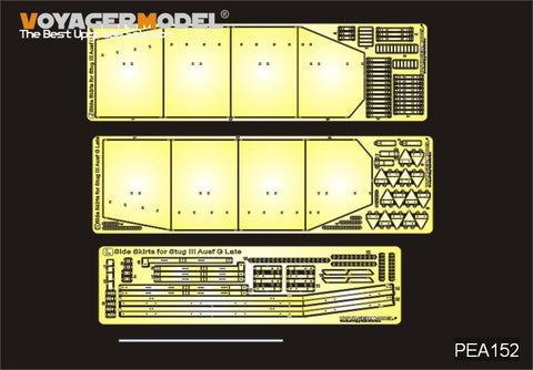 Voyager Model PEA152 1/35 WWII German StuG III Ausf. G Late-Production Side Skirts Pattern 1 (Dragon)