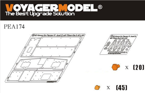 Voyager Model PEA174 1/35 WWII German Panzer IV Ausf. D (75mm Kw.K.40 L/43 Equipped / Up-armored) (Dragon 6330)