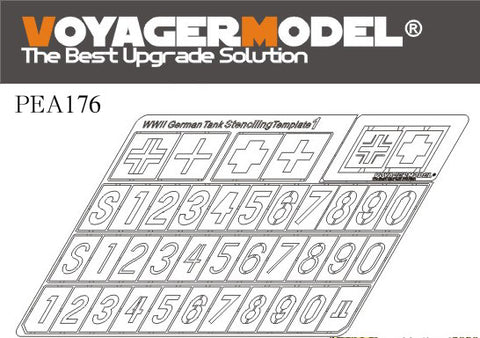 Voyager Model PEA176 1/35 WWII German Tank Stencil Template 1 (General Purpose)