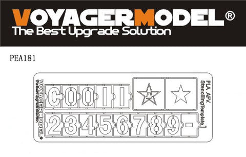 Voyager Model PEA181 1/35 Chinese PLA AFV Stencil Template 1 (General Purpose)