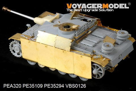 Voyager Model PEA320 1/35 WWII German StuG III Ausf. G (Late-Late Production) Pivot-Mount Hull Schürzen Set (for Dragon)