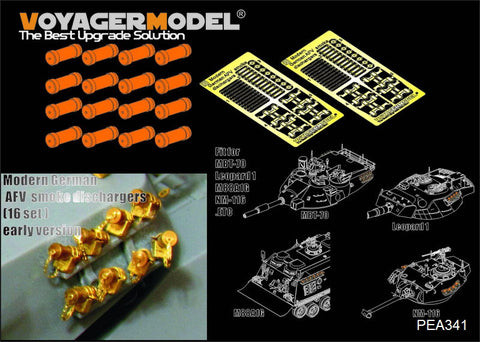 Voyager Model PEA341 1/35 Modern German AFV Smoke Dischargers (Set of 16) - Early Type (Universal)