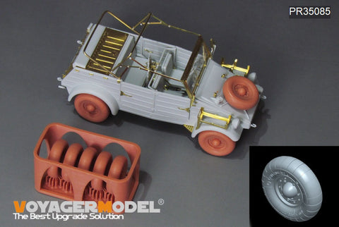 Voyager Model PR35085 1/35 WWII German Kübelwagen Type 82 Afrika Korps Special – Balloon Tires, Pattern 2 (Universal)