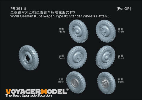 Voyager Model PR35118 1/35 WWII German Kübelwagen Type 82 Standard Wheel Pattern 3 (for all kits)