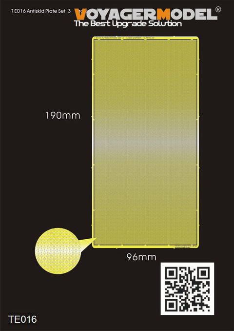 Voyager Model TE016 Non-Slip Plate Set (3 Pieces) – Cross Pattern – 0.95 x 0.60