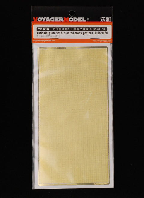 Voyager Model TE018 Anti-Slip Plate Set (5 Pieces) – Diagonal Cross Pattern – 0.95 x 0.60