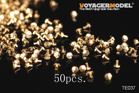 Voyager Model TE037 Metal Hexagonal Rivet Pattern 3 (for M0.4 x 0.6) (50 pieces) (Universal)