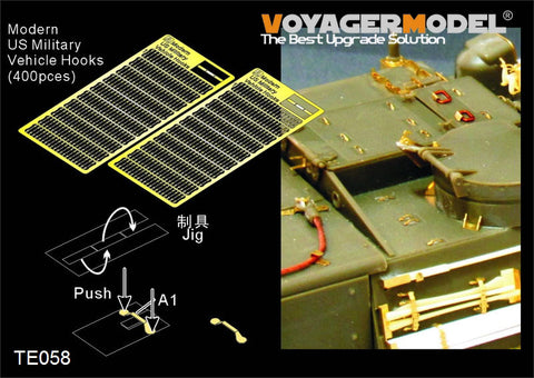 Voyager Model TE058 1/35 Modern US Military Vehicle Tie-Down Hooks (Pack of 400) (Universal)