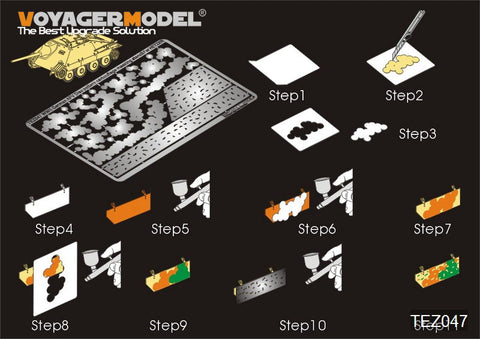 Voyager Model TEZ047 1/35 WWII German AFV Disc Pattern Camouflage Masking Stencil 3 (All)