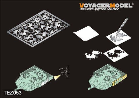Voyager Model TEZ053 1/35 PLA AFV Digital Camouflage Masking Stencil 1 (Universal)