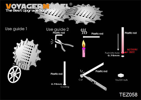 Voyager Model TEZ058 1/35 Tool: Chamfering and Hex Nut Creation Tool for Curved Surfaces