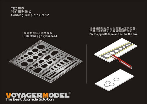 Voyager Model TEZ086 Tool: Panel Line Scribing Template Set No. 12