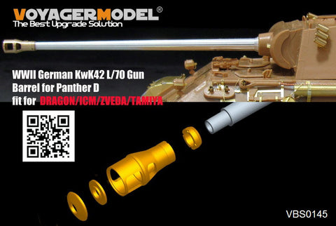 Voyager Model VBS0145 1/35 WWII German KwK42 L/70 Metal Gun Barrel Set for Panther Ausf. D (Universal)