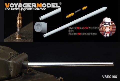 Voyager Model VBS0190 1/35 WWII US 76mm L/40 Metal Gun Barrel & Antenna Base Set (Universal)