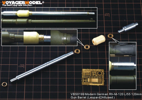 Voyager Model VBS0199 1/35 Modern German 120mm L/55 Metal Gun Barrel Set (for Leopard 2A6 / Universal)