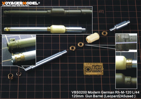 Voyager Model VBS0200 1/35 Modern German 120mm L/44 Metal Gun Barrel Set (for Leopard 2A5 / Universal)