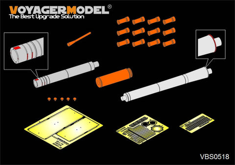 Voyager Model VBS0518 1/35 Modern Russian 125mm Metal Gun Barrel Set (for 2A46M/2A46M-5) (T-90A/T-90MS) (Universal)