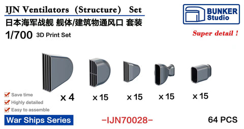 Bunker Studio IJN70028 1/700 IJN Ventilators(Structure)