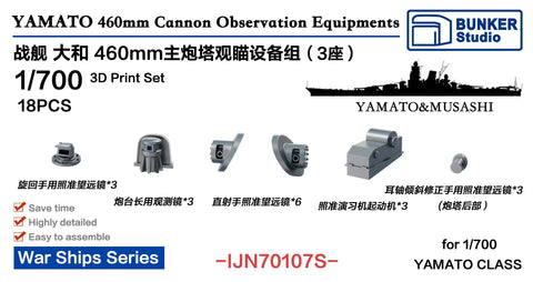 Bunker Studio IJN70107S 1/700 YAMATO 460mm Cannon Observation Equipments