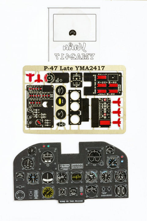 Yahu Models YMA2417 1/24 P-47 Thunderbolt Late-Type Instrument Panel (for Kinetic / Vintage Fighter Series)