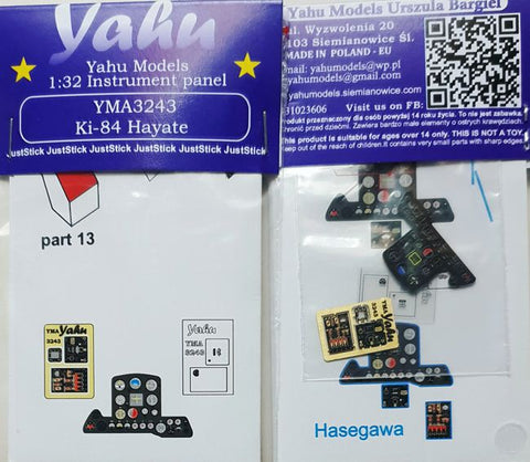 Yahu Models YMA3243 1/32 Ki-84 Instrument Panel (for Hasegawa)