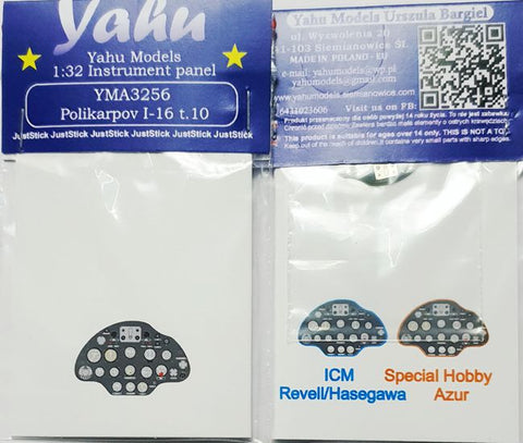 Yahu Models YMA3256 1/32 Polikarpov I-16 Type 10 Instrument Panel (for ICM / Special Hobby)