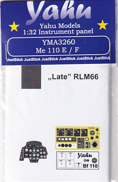 Yahu Models YMA3260 1/32 Messerschmitt Me 110 E/F Instrument Panel (for Cyber-Hobby)