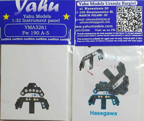 Yahu Models YMA3261 1/32 Focke-Wulf Fw 190 A-5 Instrument Panel (for Hasegawa)
