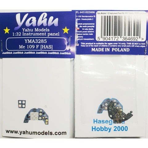 Yahu Models YMA3285 1/32 Me 109 F Instrument Panel (for HOBBY 2000 / Hasegawa)
