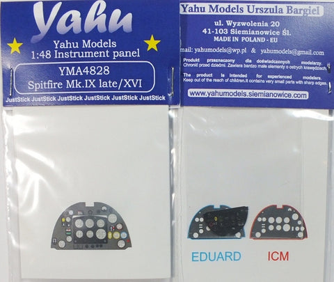Yahu Models YMA4828 1/48 Spitfire Mk.IX Late / Mk.XVI Instrument Panel (for Eduard / ICM)