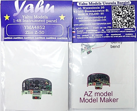 Yahu Models YMA4852 1/48 Zlín Z-50 Instrument Panel (for AZ Model / Model Maker)