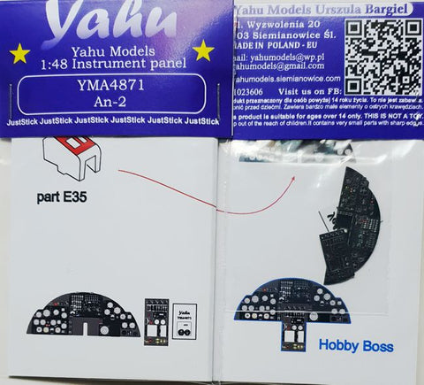 Yahu Models YMA4871 1/48 Antonov An-2 Instrument Panel (for HobbyBoss)
