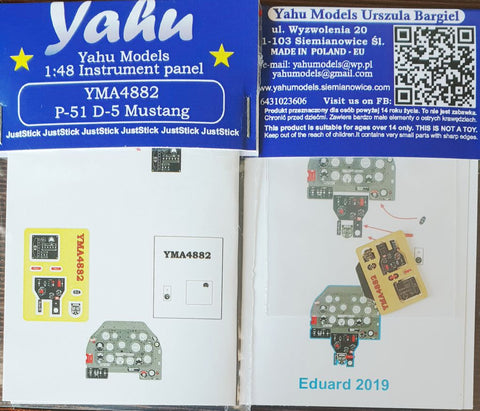 Yahu Models YMA4882 1/48 P-51 D-5 Mustang Instrument Panel (for Eduard)