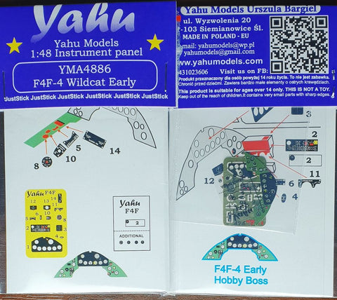 Yahu Models YMA4886 1/48 F4F-4 Wildcat Instrument Panel (for HobbyBoss)