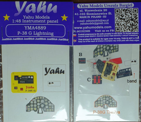 Yahu Models YMA4889 1/48 P-38G Lightning Instrument Panel (for Tamiya)