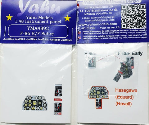Yahu Models YMA4892 1/48 F-86E/F Sabre Instrument Panel (for Hasegawa/Eduard/Revell)