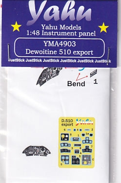 Yahu Models YMA4903 1/48 Dewoitine D.510 Instrument Panel (for AMG)