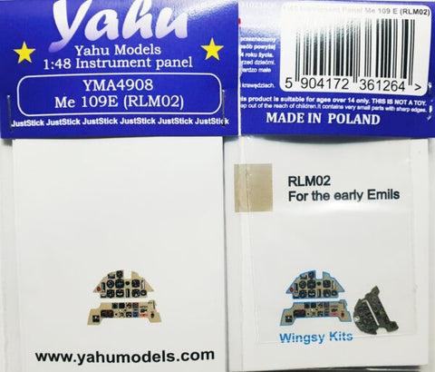 Yahu Models YMA4908 1/48 Messerschmitt Me-109E (RLM02) Instrument Panel (for Wingy Kits)