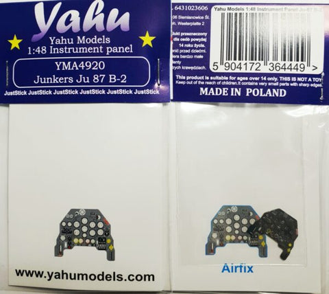Yahu Models YMA4920 1/48 Junkers Ju-87B-2 Stuka RLM66 Instrument Panel (for Airfix)